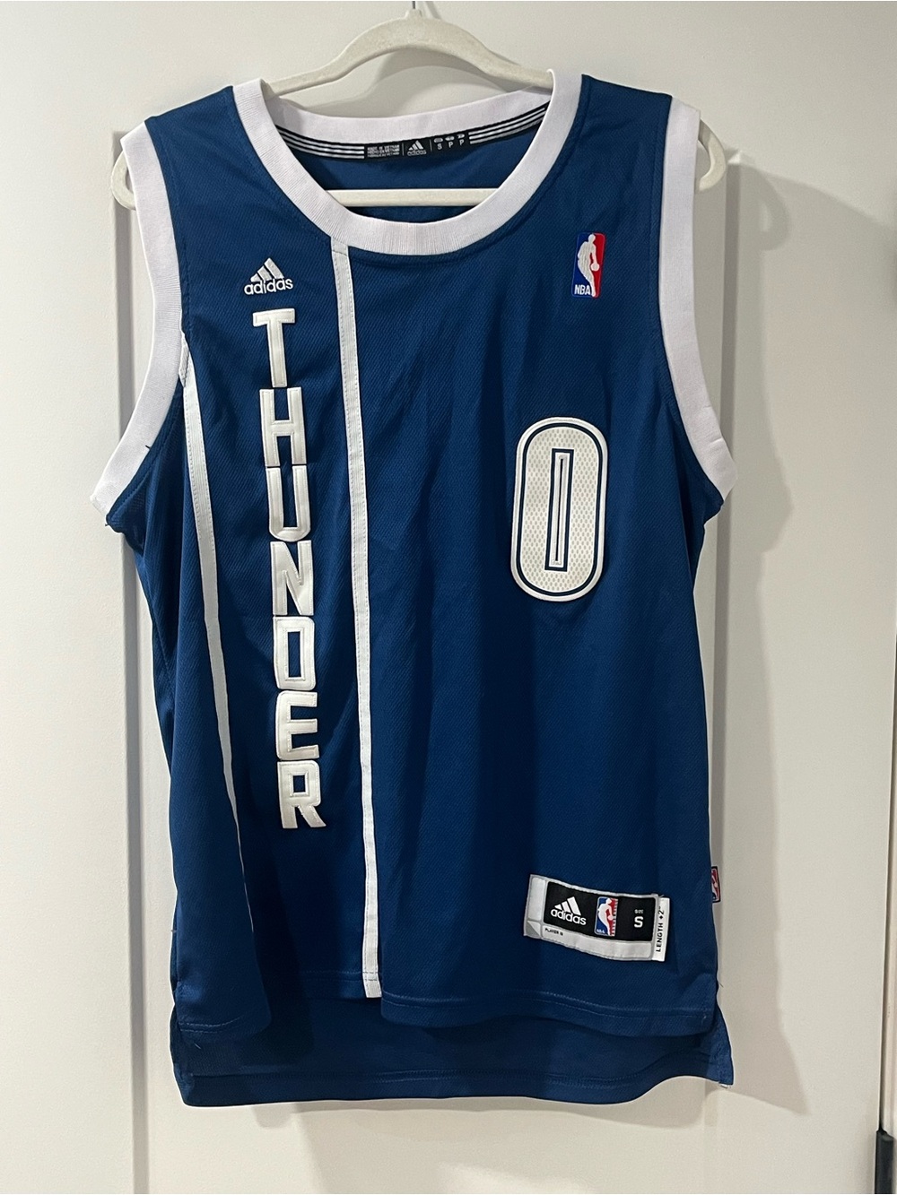 adidas Blue & White Oklahoma City Thunder Basketball Jersey